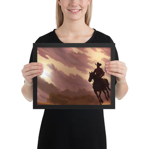 Cowboys - “Speak your mind, but ride a fast horse.” ~ Texas Bix Bender - Framed photo paper poster