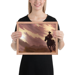 Cowboys - “Speak your mind, but ride a fast horse.” ~ Texas Bix Bender - Framed photo paper poster